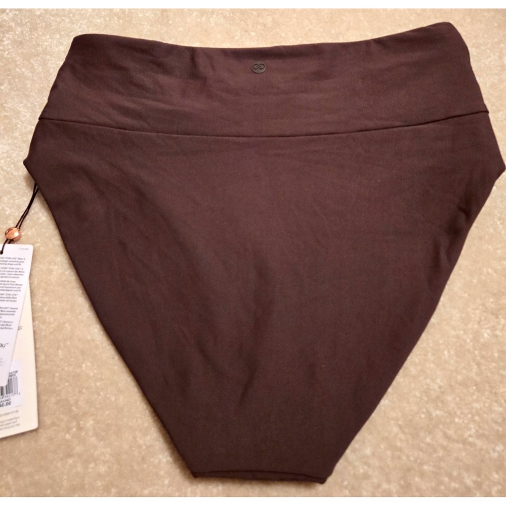 Calia Shirred V Front High Rise Swim Bottom Womens XS Coffee Grounds NWT - Picture 2 of 8